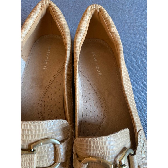 Easy Spirit womans loafer size 9.5W tan Seavienta leather upper reptile textured - Picture 7 of 12